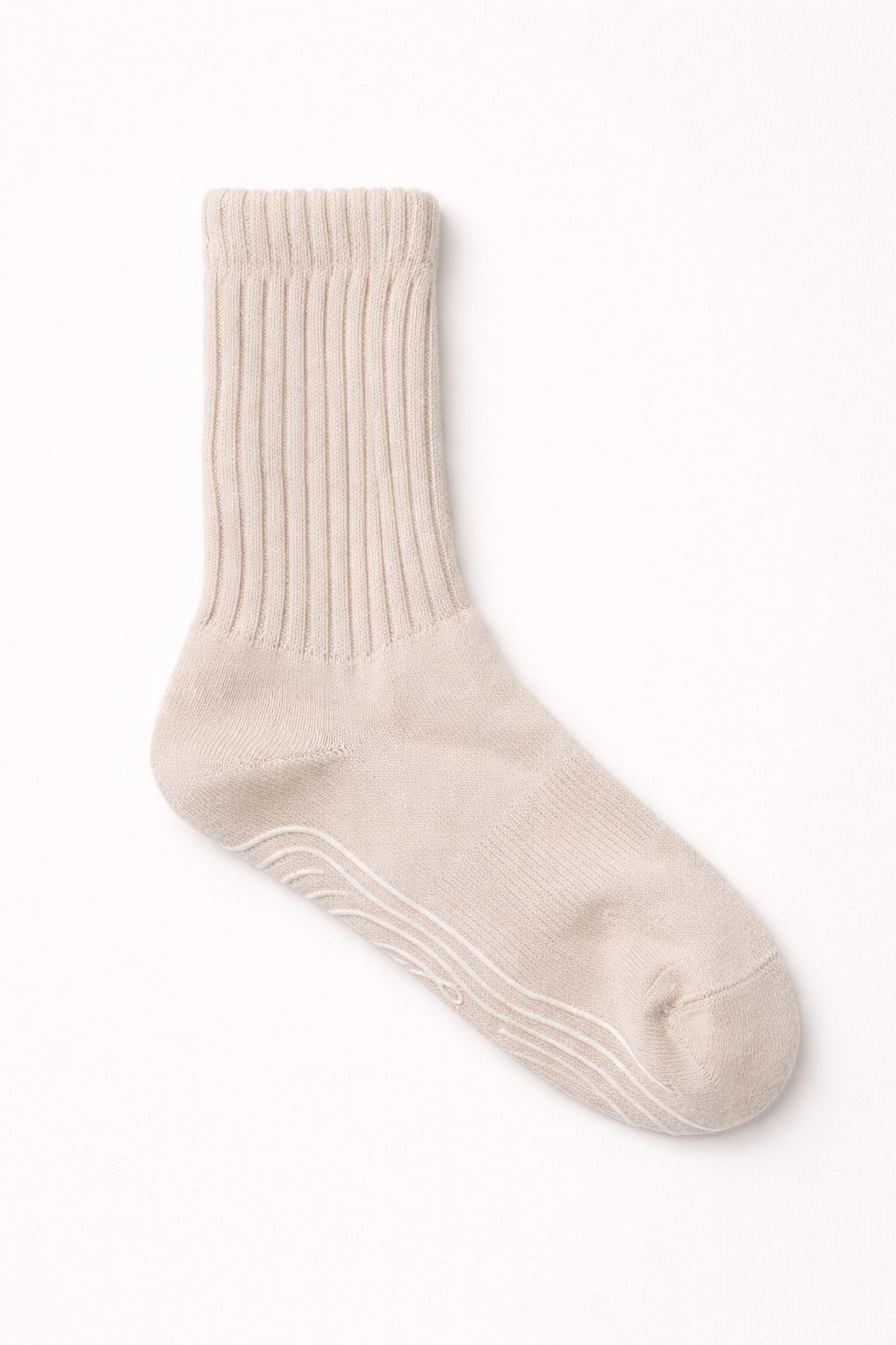 BEIGE SLOUCH GRIP SOCK